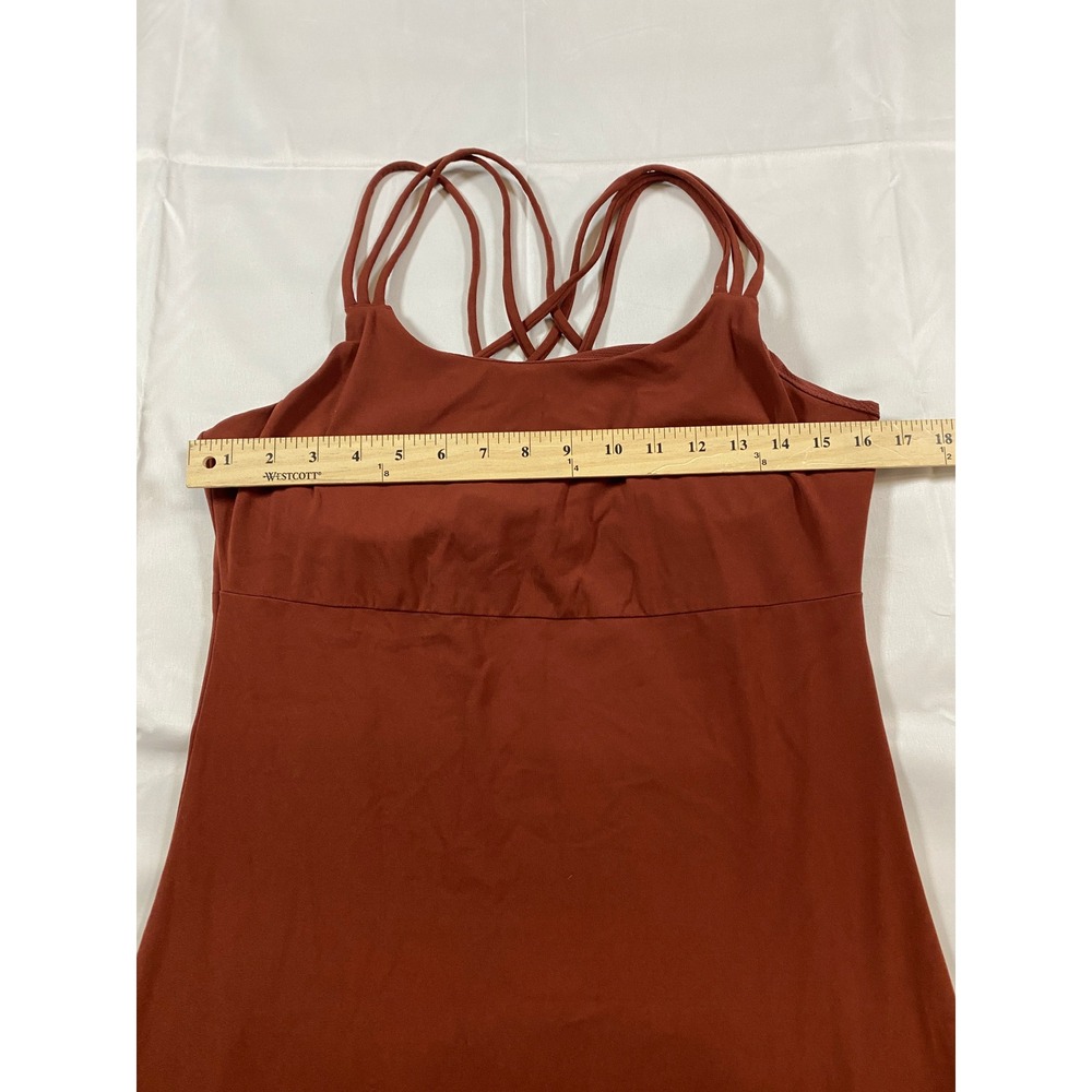 Athleta Hyper Focused Bra Dress Powervita Rust Strappy Back Mini‎ Dress Medium - Picture 10 of 13
